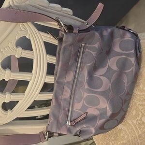 Coach Signature Shoulder Bag in Lavender and Pale Pink